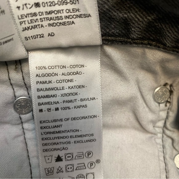 Levi’s 501 Jeans Button Fly raw hem Get off my cloud black wash 29/28 - Picture 11 of 16